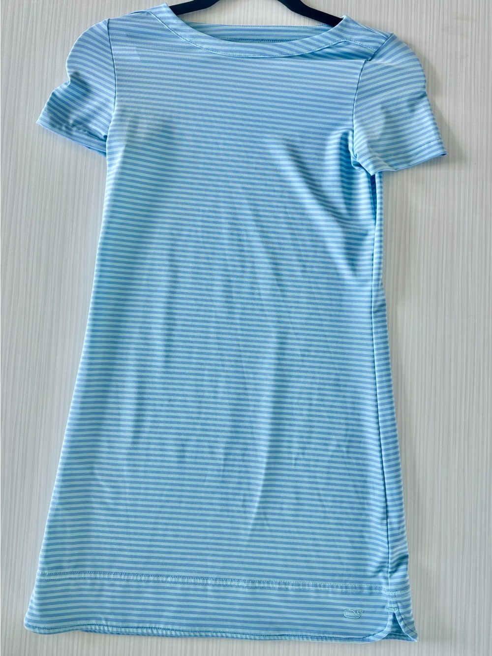 Vineyard Vines Girls Light Blue Striped Casual Dress Medium (10-12)